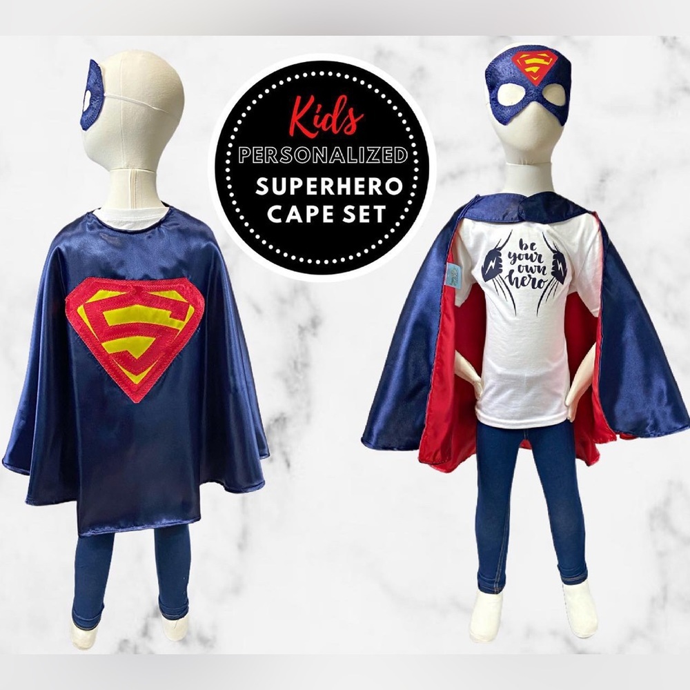 Superman  Superhero Cape and Mask For Age 4-7